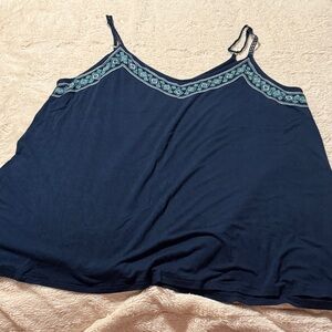 Torrid Navy Blue Camisole with Embroidery Adjustable Straps